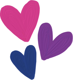 Cute Painterly Pride Bisexual Hearts
